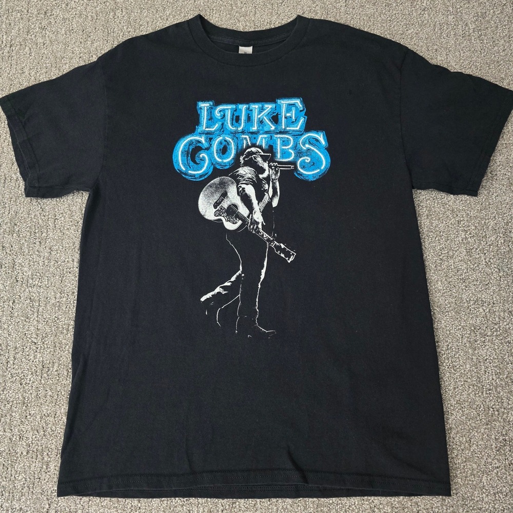 Luke Combs Graphic Band Tee Black Country Concert T Shirt Unisex M